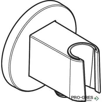 Стенно коляно с държач за душ слушалка FIXFIT S, черен мат, Hansgrohe 26888670