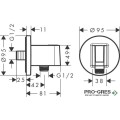 Стенно коляно с държач за душ слушалка FIXFIT S, черен мат, Hansgrohe 26888670