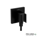 Стенно коляно с държач за душ слушалка FIXFIT E, черен мат, Hansgrohe 26889670