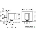 Стенно коляно с държач за душ слушалка FIXFIT E, черен мат, Hansgrohe 26889670