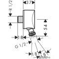Стенно коляно FIXFIT S, хром, Hansgrohe 27506000