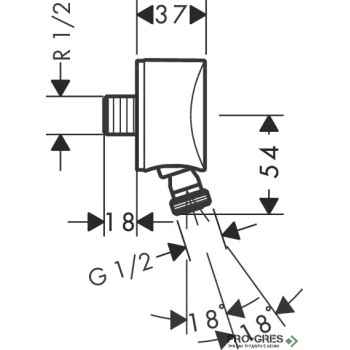 Стенно коляно FIXFIT S, хром, Hansgrohe 27506000