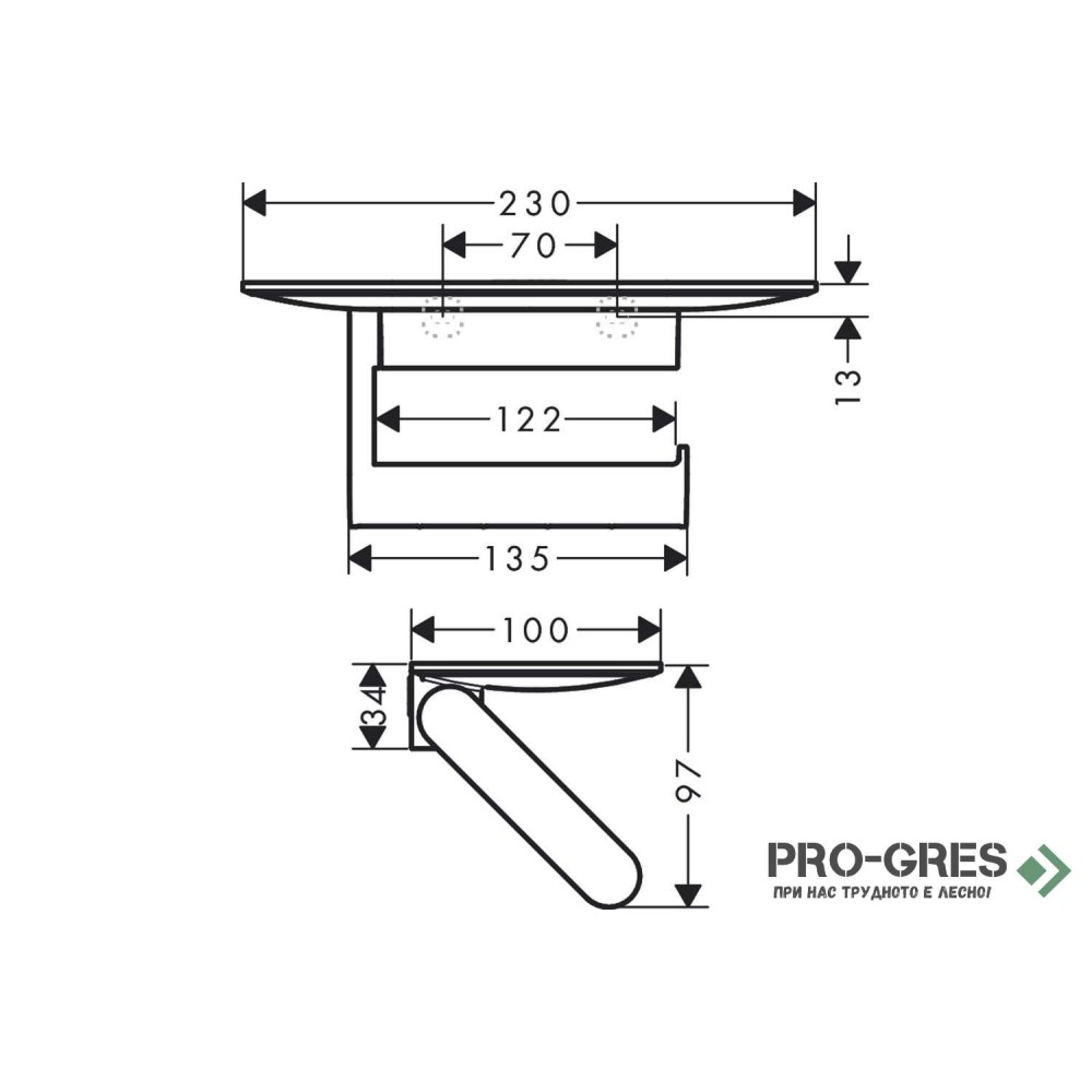 Държач за Тоалетна Хартия WallStoris, черен мат, HansGrohe 27928670