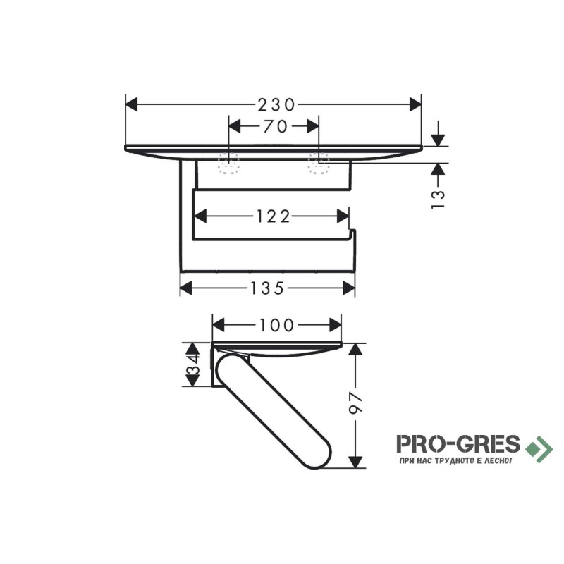 Държач за Тоалетна Хартия WallStoris, черен мат, HansGrohe 27928670