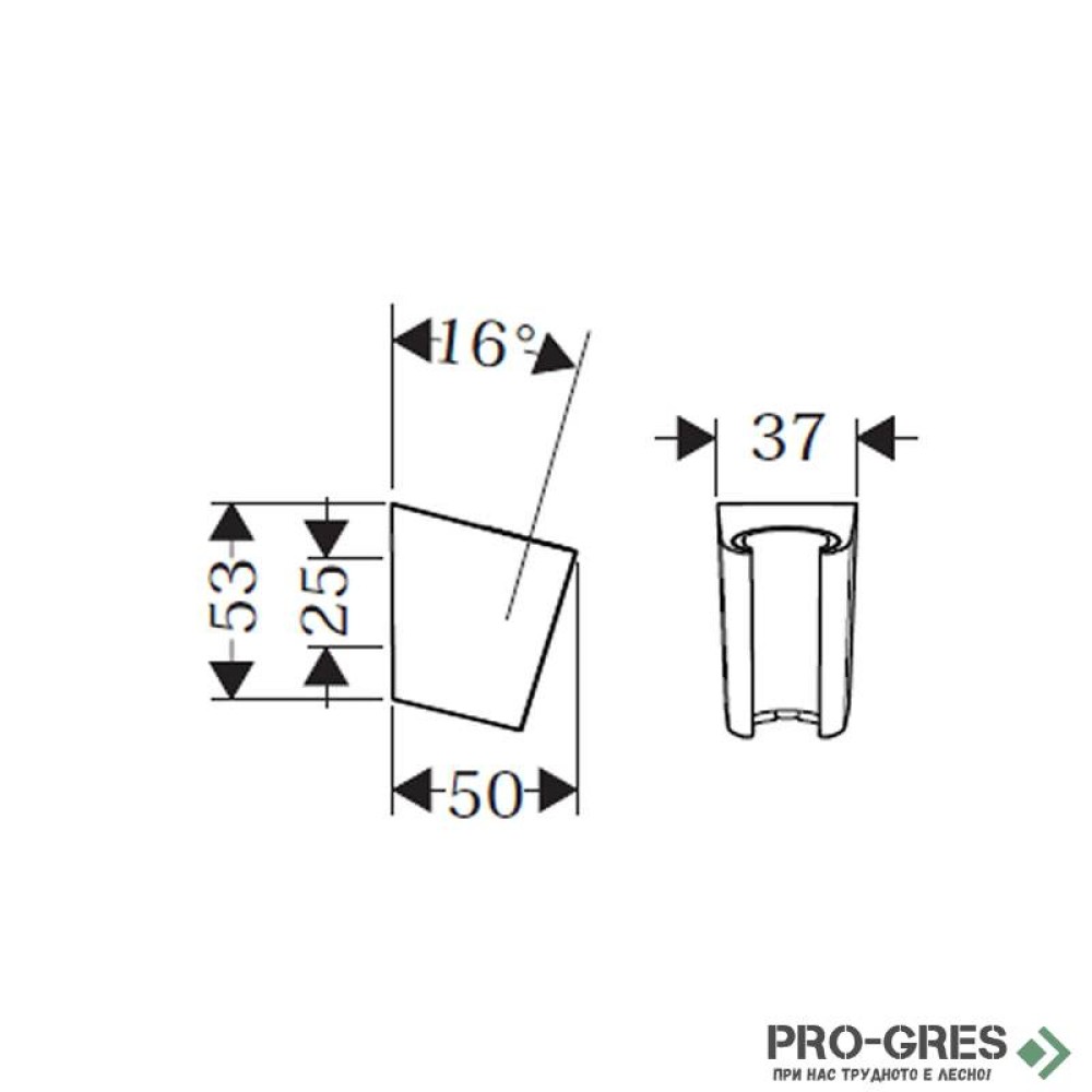 Стойка за ръчен душ PORTER S, хром, Hansgrohe 28331000