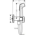 Стенен смесители с хигиенен душ S EcoSmart+, черен мат, Hansgrohe 29232670
