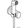 Стенен смесители с хигиенен душ S EcoSmart+, черен мат, Hansgrohe 29232670