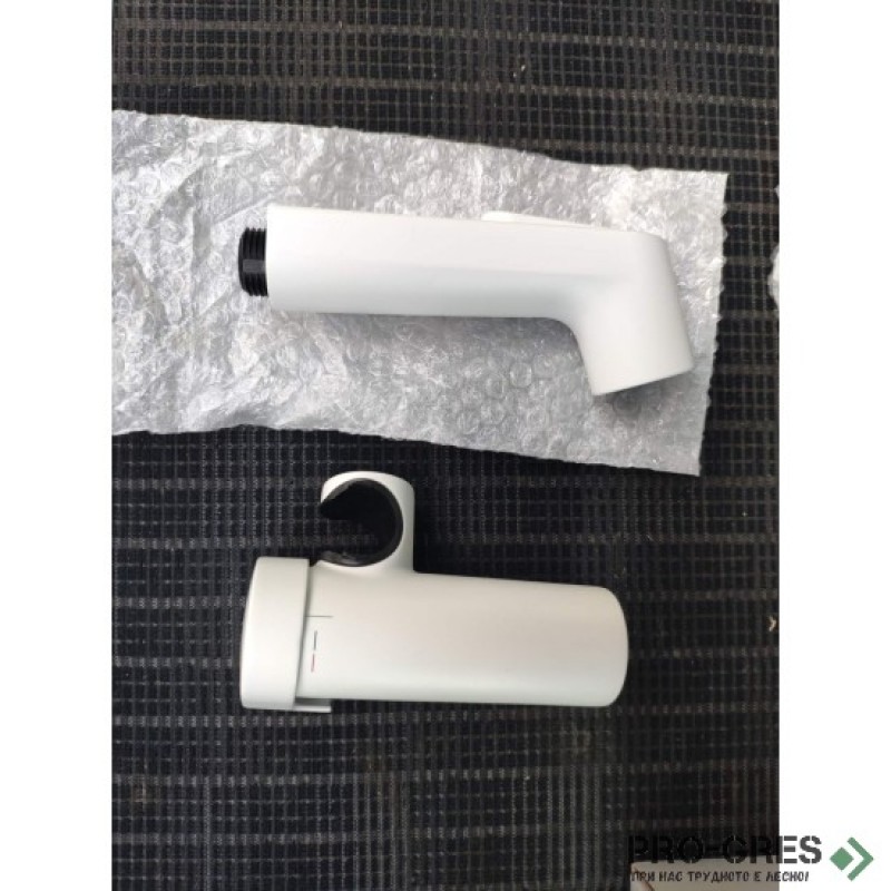 Стенен смесители с хигиенен душ S EcoSmart+, бял мат, Hansgrohe 29232700