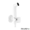 Стенен смесители с хигиенен душ S EcoSmart+, бял мат, Hansgrohe 29232700