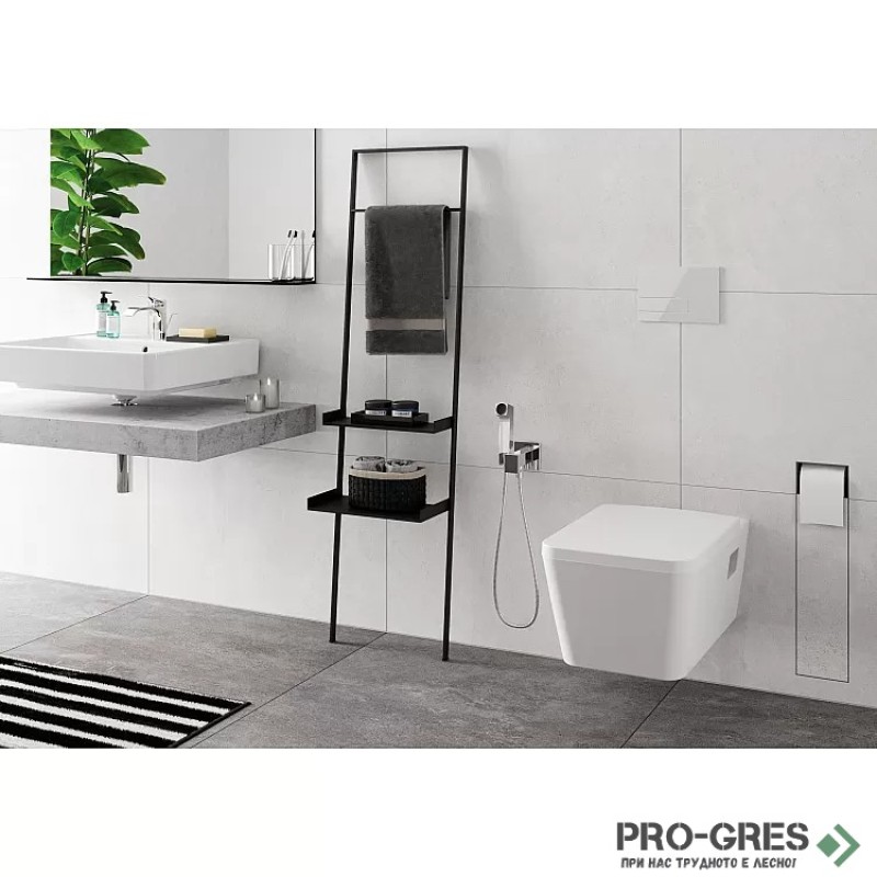Стенен смесител с хигиенен душ EcoSmart+, хром, Hansgrohe 29233000