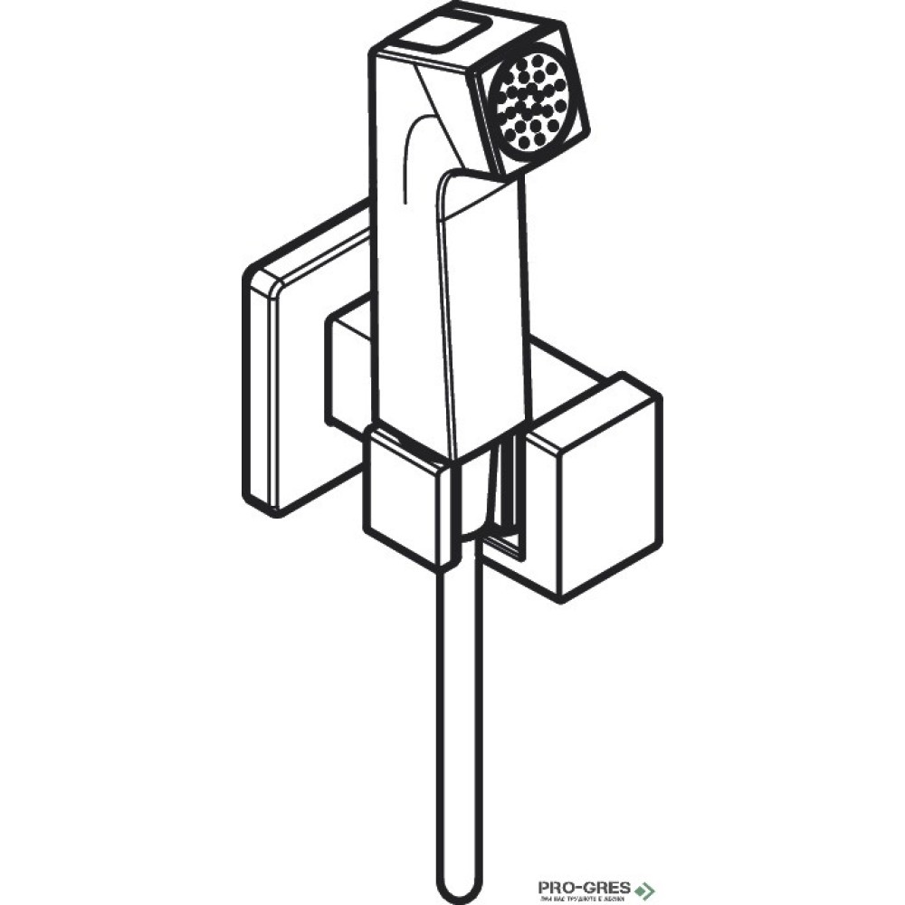 Стенен смесител с хигиенен душ EcoSmart+, черен мат, Hansgrohe 29233670
