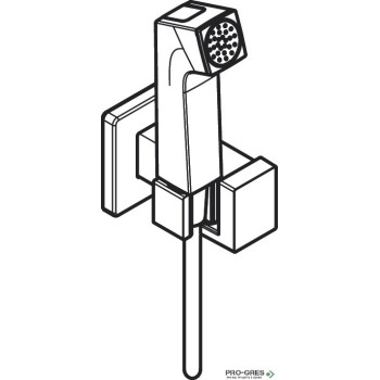Стенен смесител с хигиенен душ EcoSmart+, бял мат, Hansgrohe 29233700