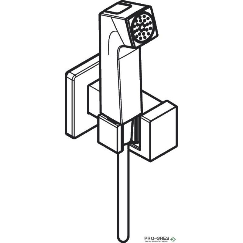 Стенен смесител с хигиенен душ EcoSmart+, черен мат, Hansgrohe 29233670