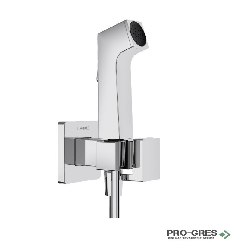Стенен смесител с хигиенен душ EcoSmart+, хром, Hansgrohe 29233000