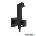 Стенен смесител с хигиенен душ EcoSmart+, черен мат, Hansgrohe 29233670