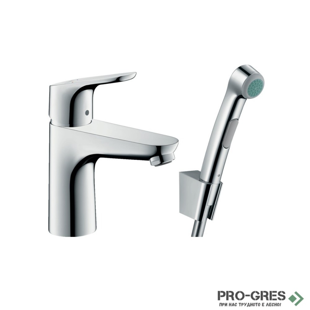 Смесител за мивка стоящ, с хигиенен душ, Focus 100, хром,  Hansgrohe 31927000
