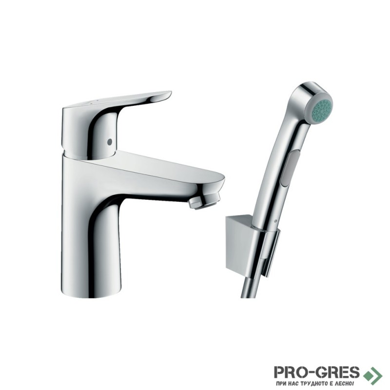 Смесител за мивка стоящ, с хигиенен душ, Focus 100, хром,  Hansgrohe 31927000