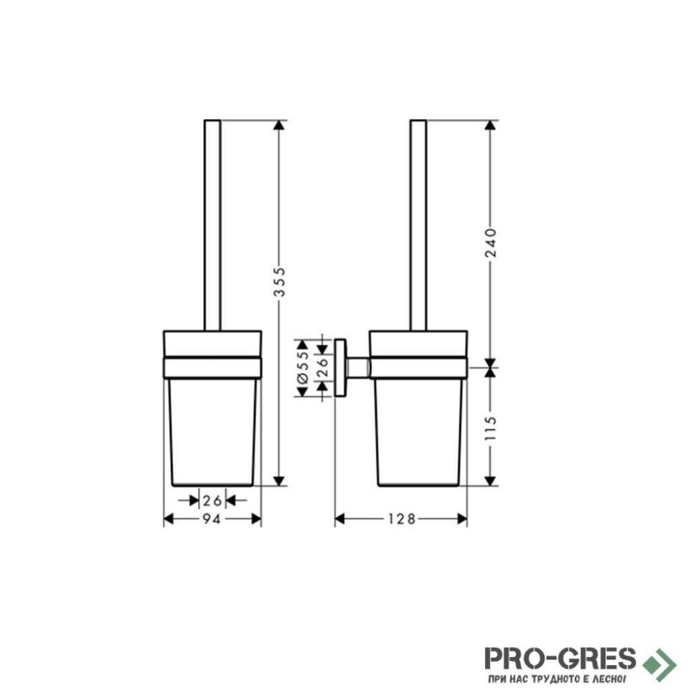Конзолна четка за тоалетна  LOGIS UNIVERSAL, хром, HansGrohe 41722000