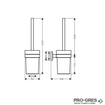Конзолна четка за тоалетна LOGIS UNIVERSAL, хром, HansGrohe 41722000 Конзолна четка за тоалетна LOGIS UNIVERSAL, хром, HansGrohe 41722000