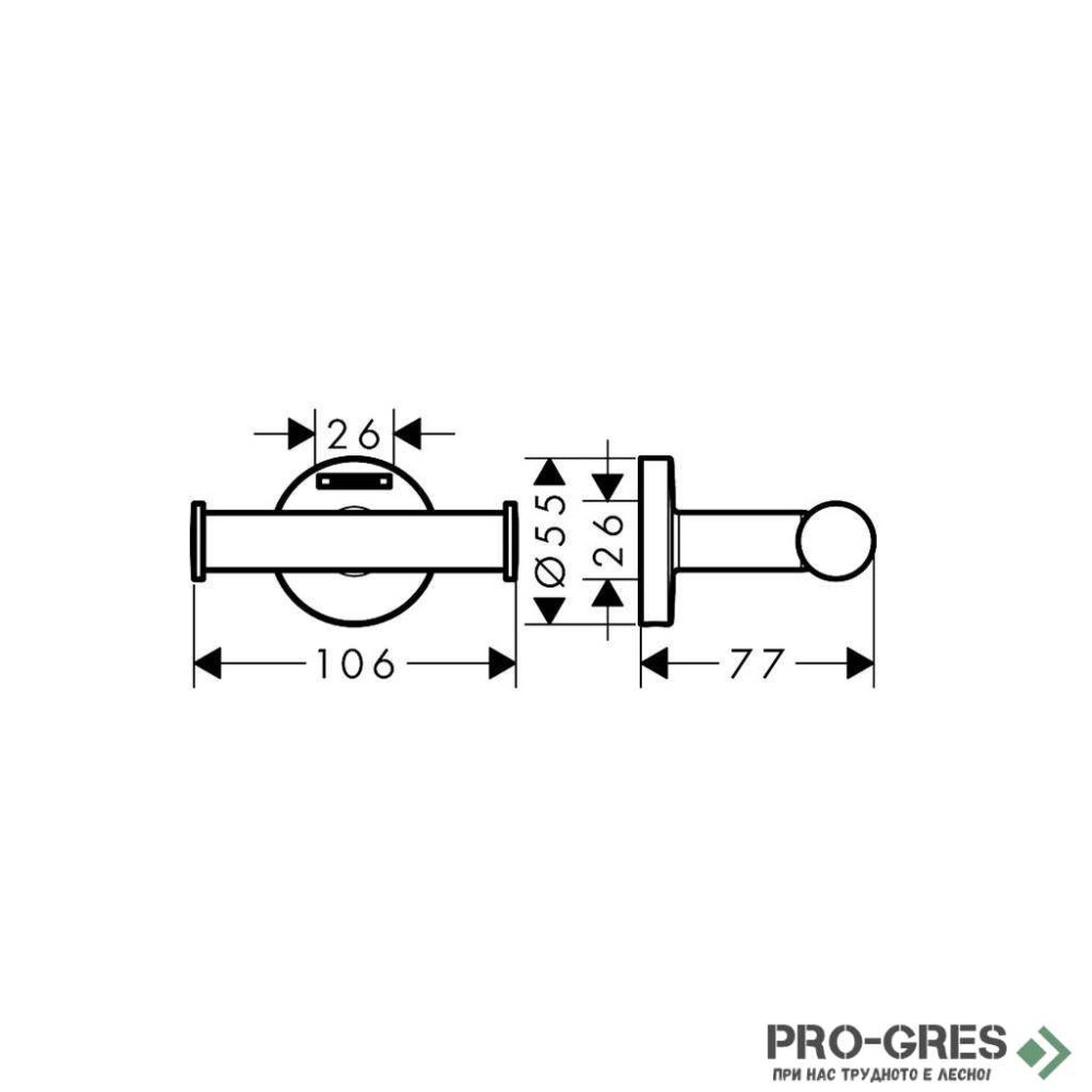Двойна закачалка  LOGIS UNIVERSAL,хром, HansGrohe 41725000