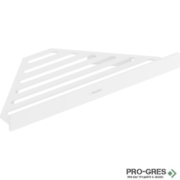 Ъглова Етажерка Мрежа AddStoris, бял мат, HansGrohe 41741700