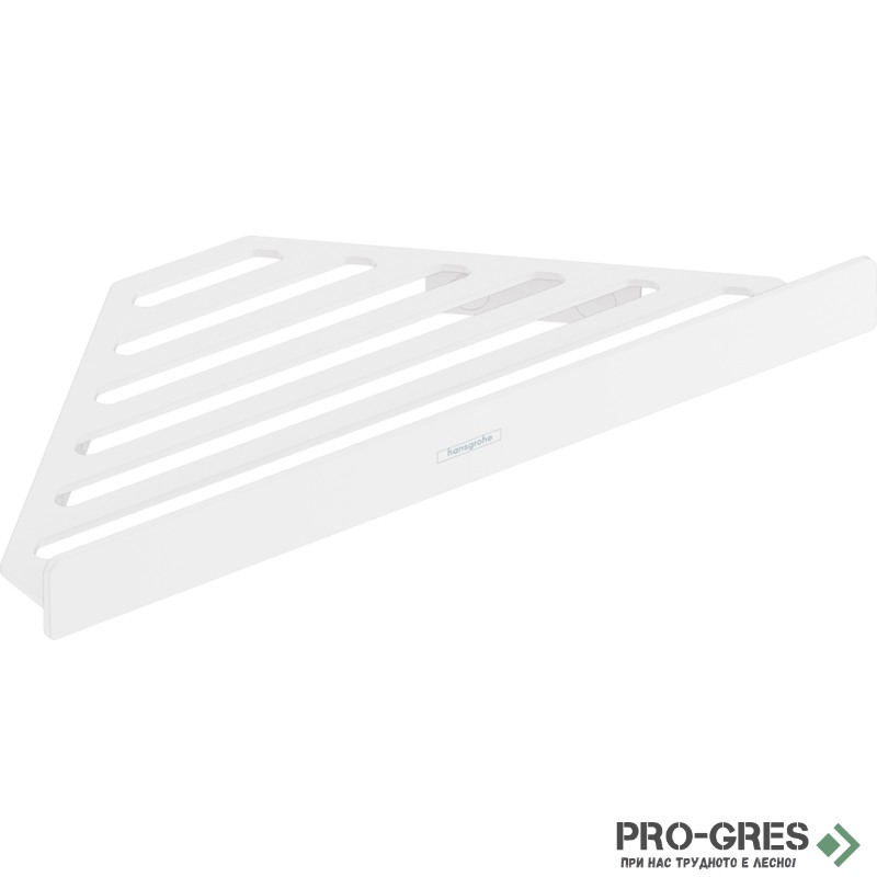 Ъглова Етажерка Мрежа AddStoris, бял мат, HansGrohe 41741700