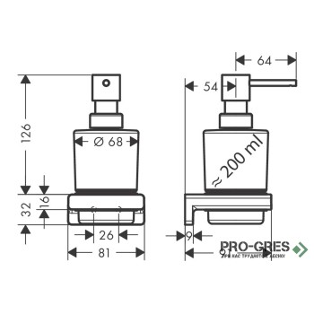  Държач с Дозатор за Течен Сапун, AddStoris , бял мат, HansGrohe 41745700