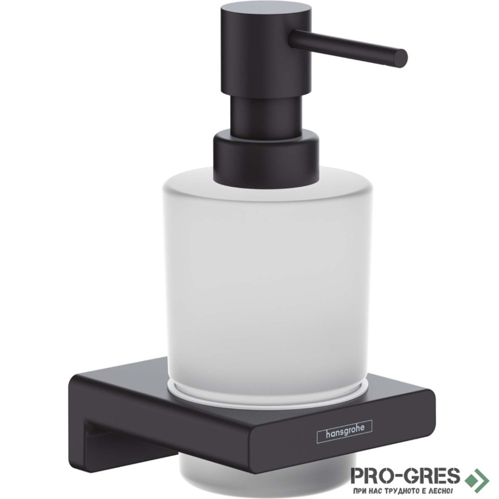 Държач с Дозатор за Течен Сапун, AddStoris , черен мат, HansGrohe 41745670