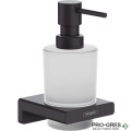 Държач с Дозатор за Течен Сапун, AddStoris , черен мат, HansGrohe 41745670