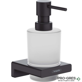  Държач с Дозатор за Течен Сапун, AddStoris , черен мат, HansGrohe 41745670
