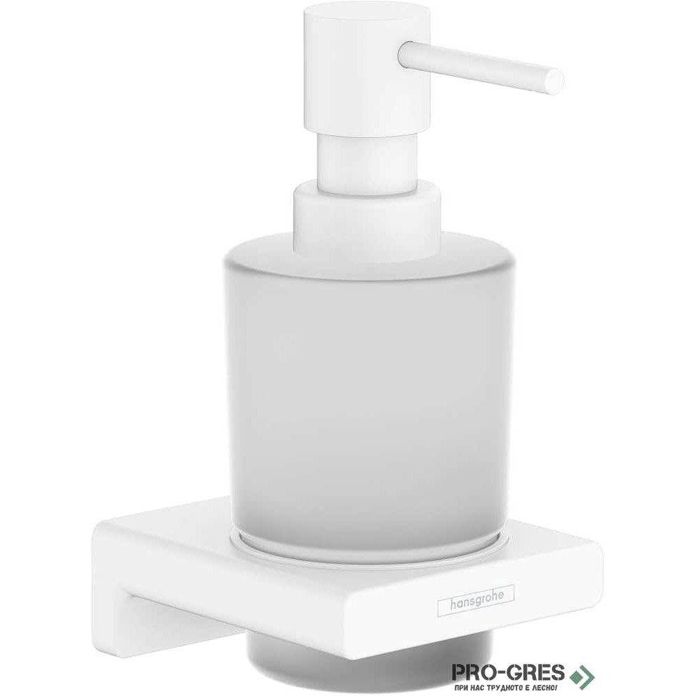 Държач с Дозатор за Течен Сапун, AddStoris , бял мат, HansGrohe 41745700