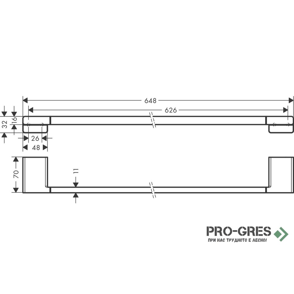 Хавлийник AddStoris, бял мат, HansGrohe 41747700