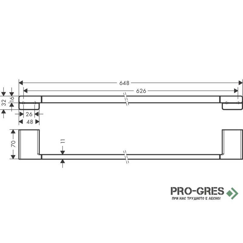 Хавлийник AddStoris, бял мат, HansGrohe 41747700