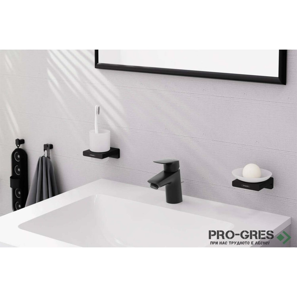 Държач с Чаша Logis Universal, черен мат, HansGrohe 41749670
