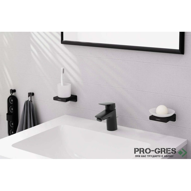 Държач с Чаша Logis Universal, черен мат, HansGrohe 41749670