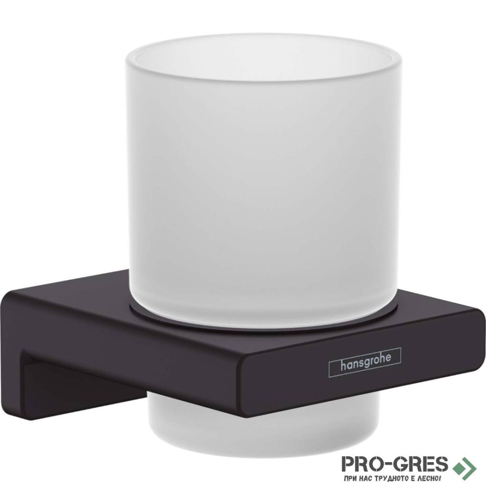 Държач с Чаша Logis Universal, черен мат, HansGrohe 41749670