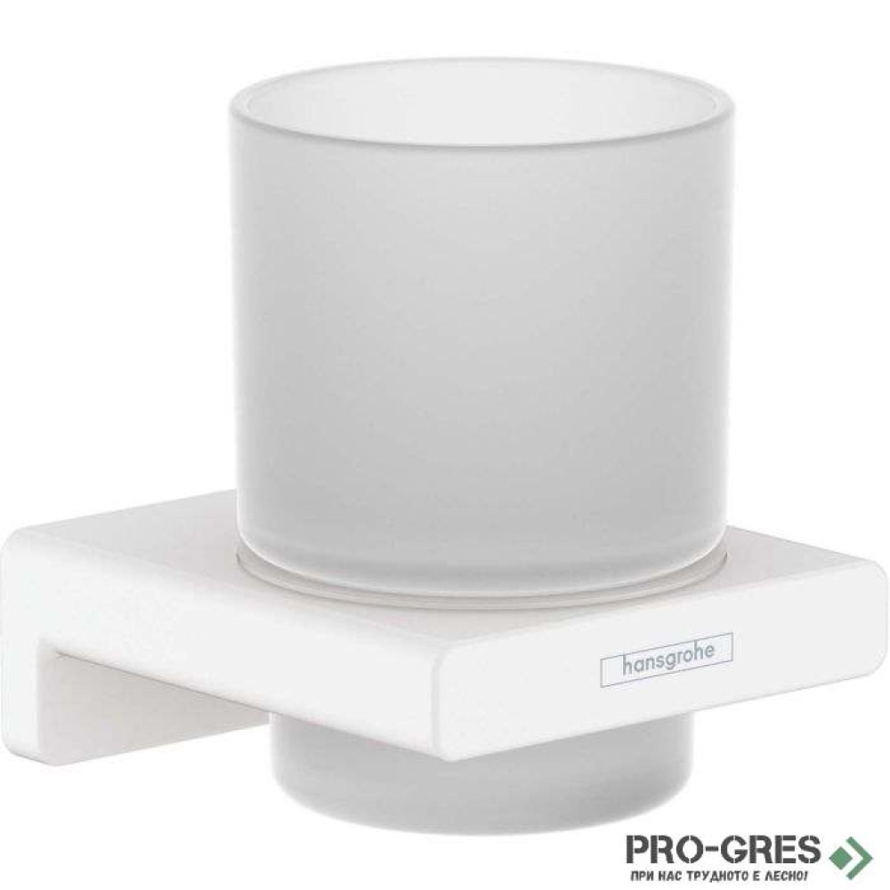 Държач с Чаша Logis Universal, бял мат, HansGrohe 41749700