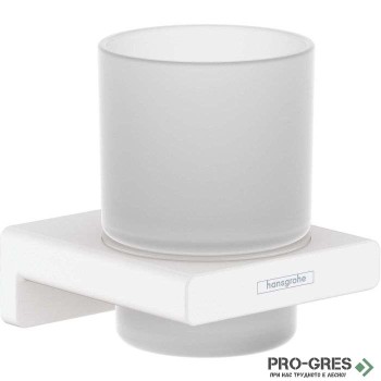 Държач с Чаша Logis Universal, бял мат, HansGrohe 41749700