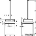 Конзолна четка за тоалетна AddStoris , бял мат, HansGrohe 41752700