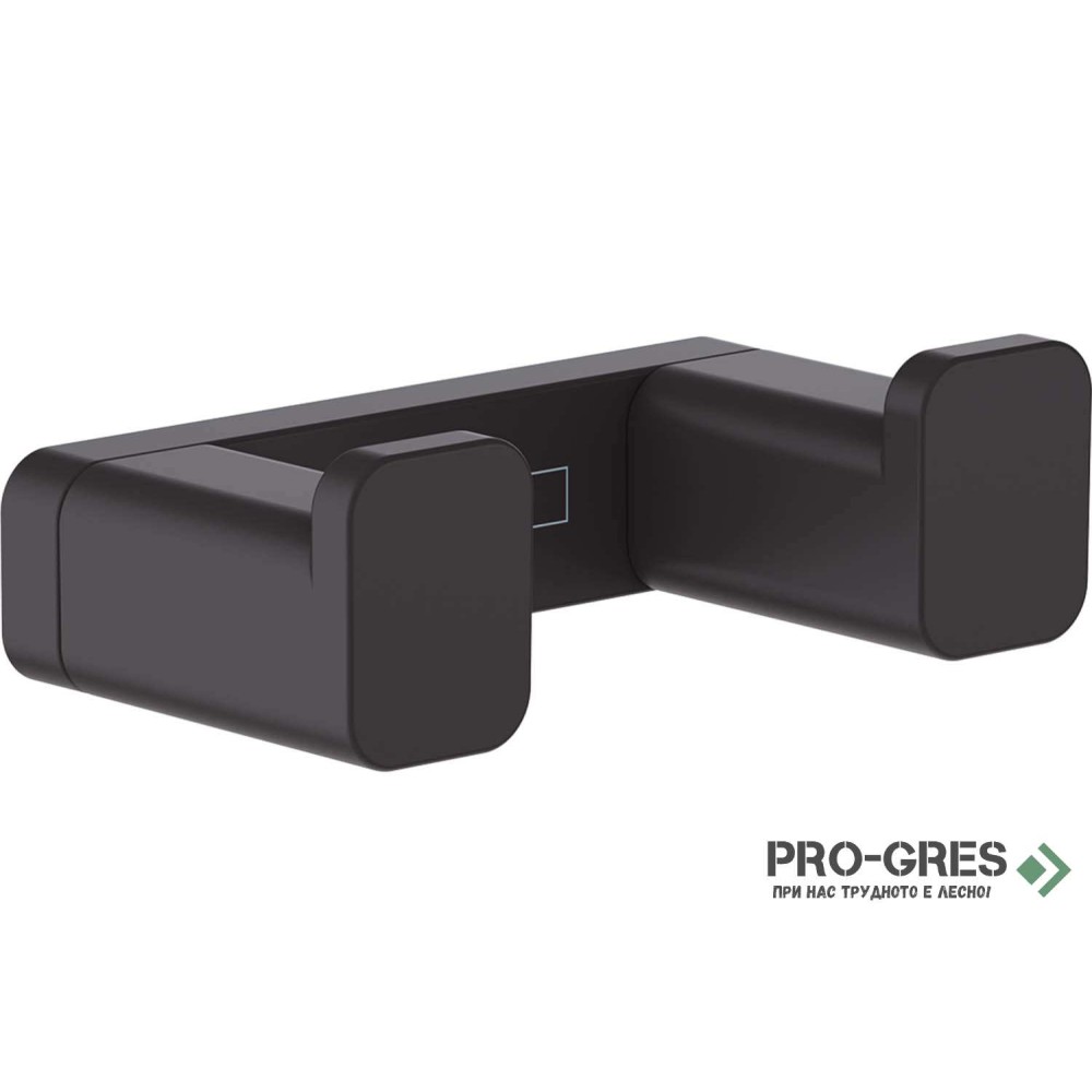 Двойна закачалка за кърпи AddStoris , черен мат, HansGrohe 41755670