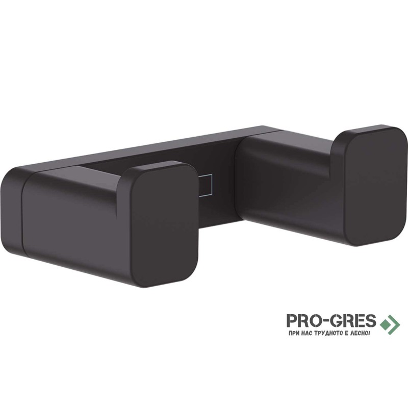 Двойна закачалка за кърпи AddStoris , черен мат, HansGrohe 41755670