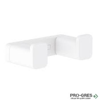 Двойна закачалка за кърпи AddStoris , бял мат, HansGrohe 41755700