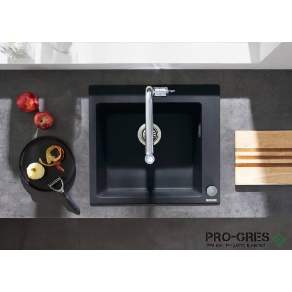 Кухненска мивка SilicaTec, 51x56 графитено сиво, Hansgrohe 43312170