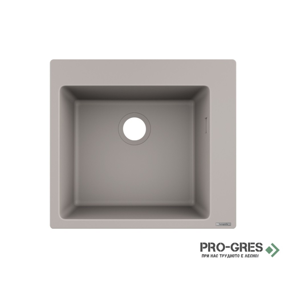 Кухненска мивка SilicaTec, 51x56 бетоново сиво, Hansgrohe 43312380