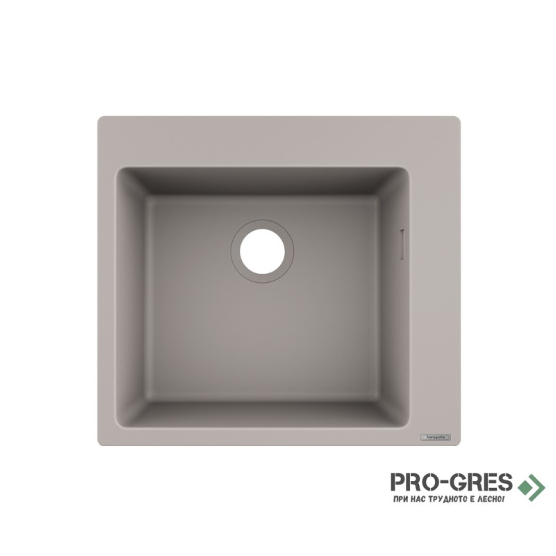 Кухненска мивка SilicaTec, 51x56 бетоново сиво, Hansgrohe 43312380