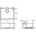 Кухненска мивка, S71 55x45, неръждаема стомана, Hansgrohe 43427800