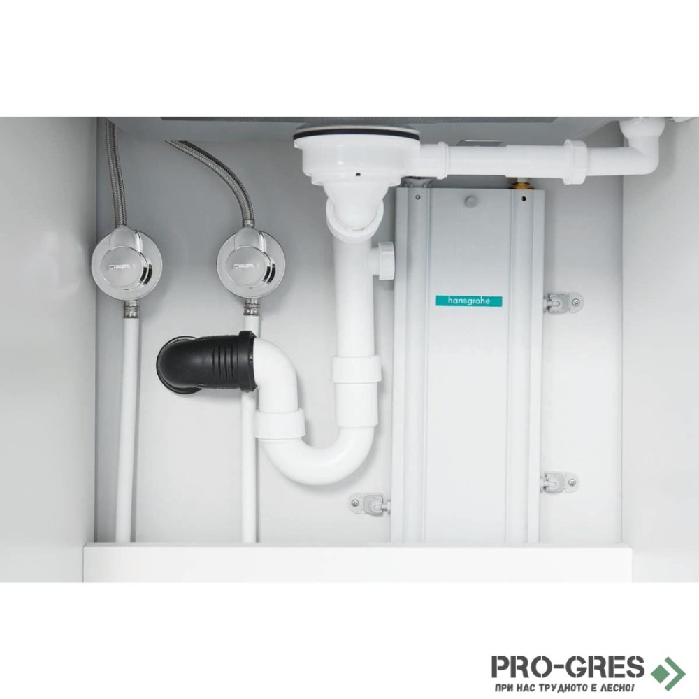 Сифон за гранитна кухненска мивка с преливник,D16-10, HansGrohe 43927000