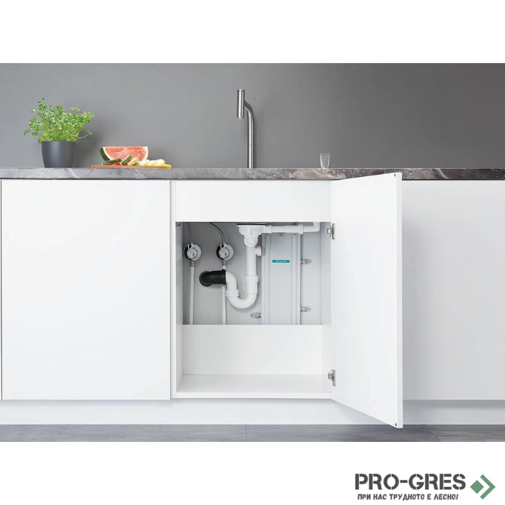 Сифон за гранитна кухненска мивка с преливник,D16-10, HansGrohe 43927000
