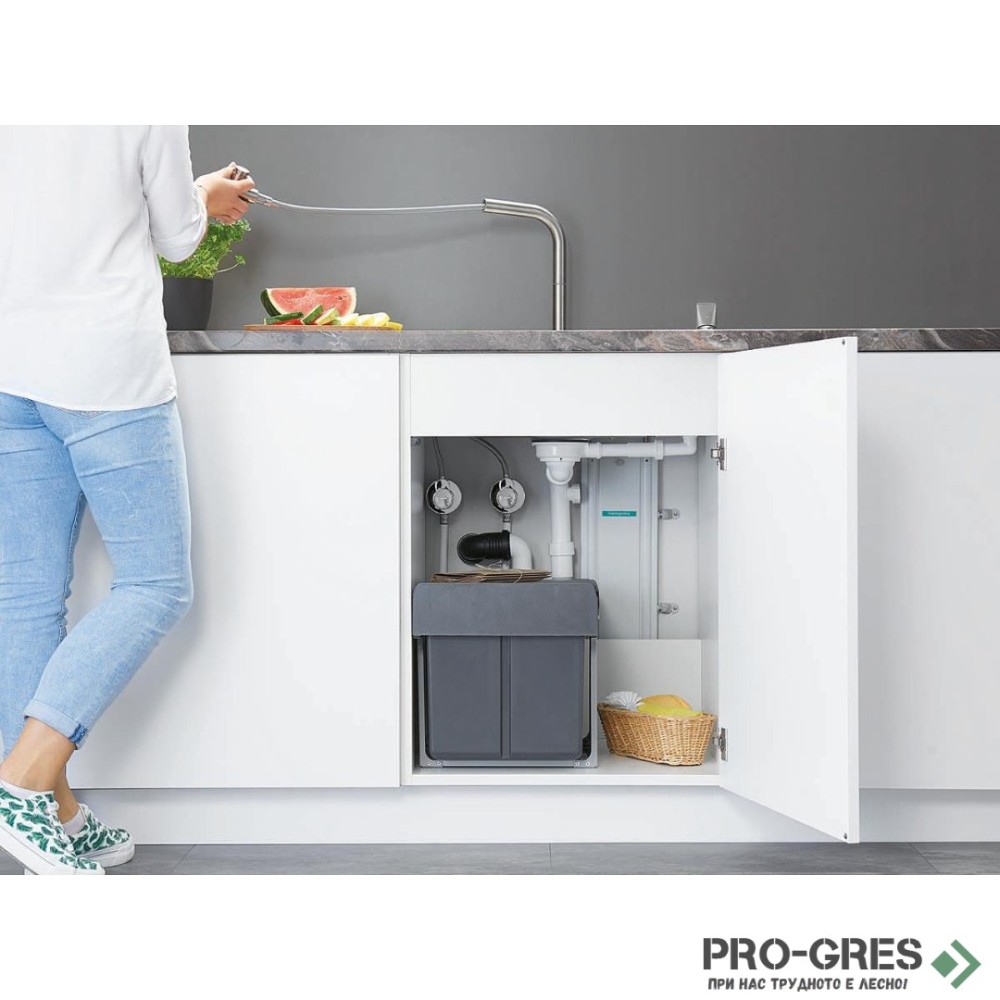 Сифон за гранитна кухненска мивка с преливник,D16-10, HansGrohe 43927000