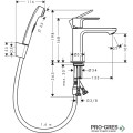Смесител за мивка, с хигиенен душ REBRIS S, черен мат, Hansgrohe 72215670